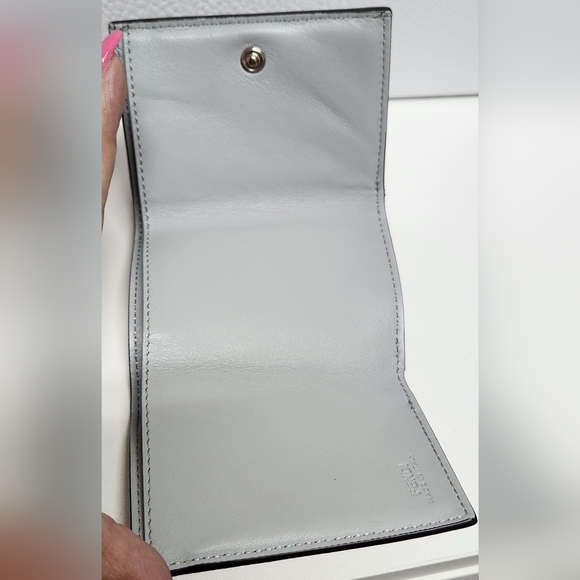 FENDI Micro Calf Leather F Logo Micro Trifold Wallet 8M0395-A0KK-189-8167 - Picture 12 of 16